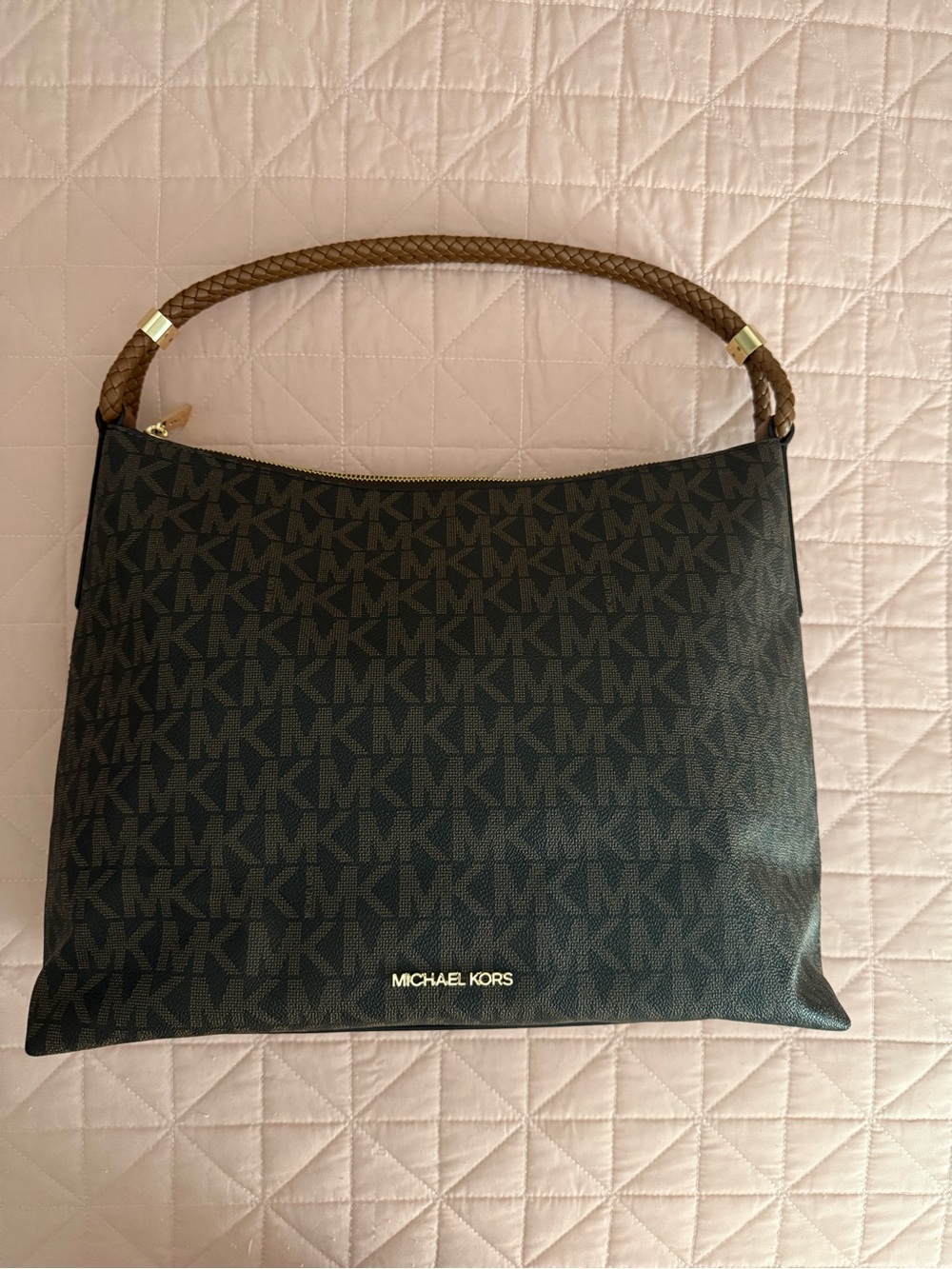 Michael Kors Shoulder Bag Brown Braided Handle
